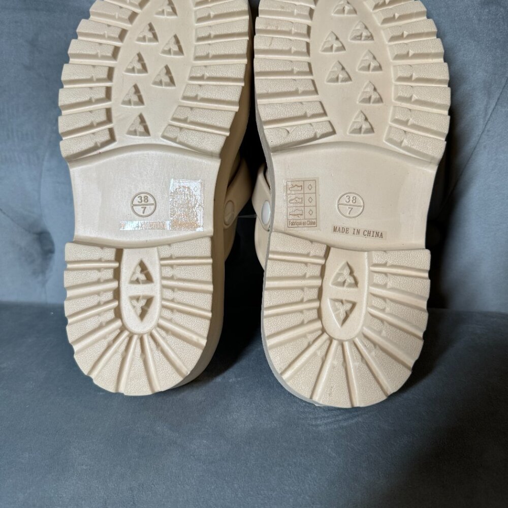 Free People Buckle Clogs Cream Platform Slip-On Mules – Karlie 7 nwt - Picture 8 of 8